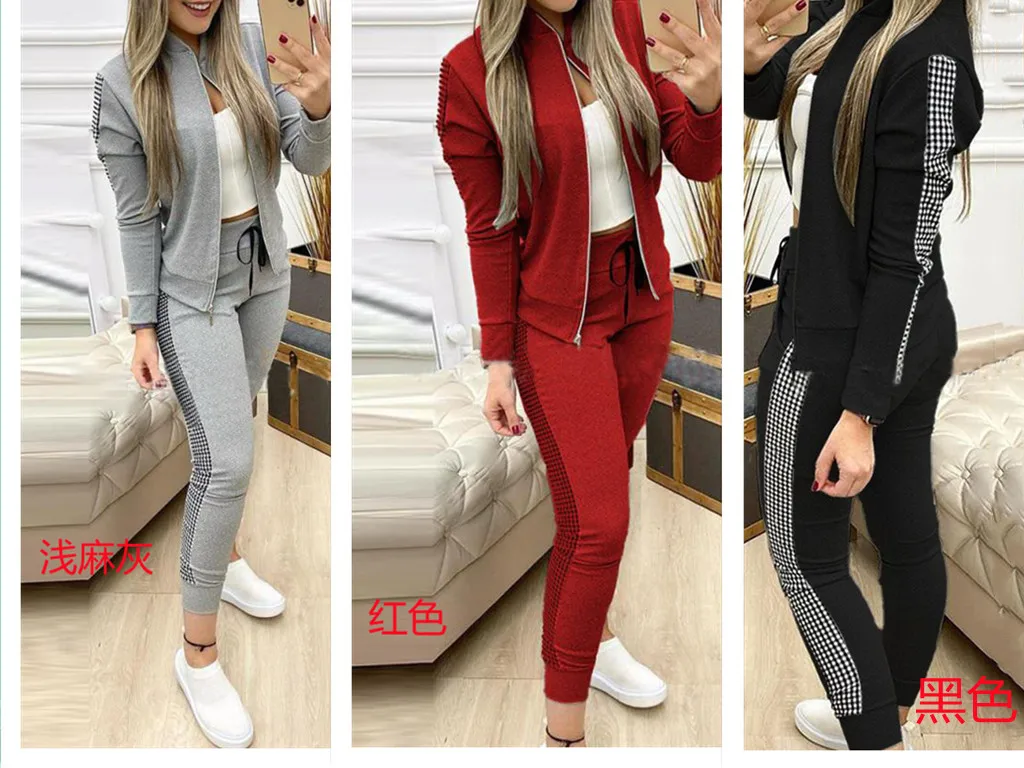 2024 Women Two Piece Set Outfits Autumn Women's Tracksuit Zipper Top Pants Casual Sport Suit Winter 2 Piece Woman Set