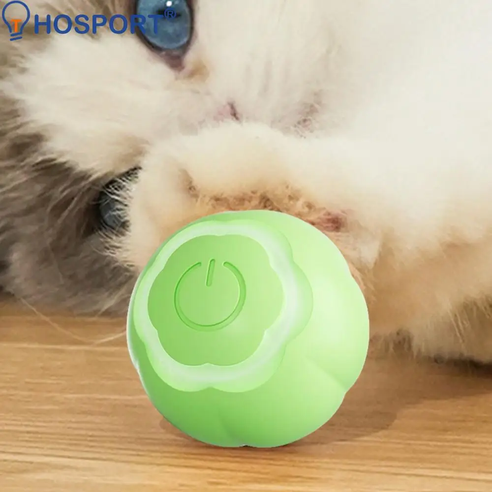 41MM 자동 롤링 장난감 조용한 고양이 놀리기 공 애완동물 용품 (녹색)