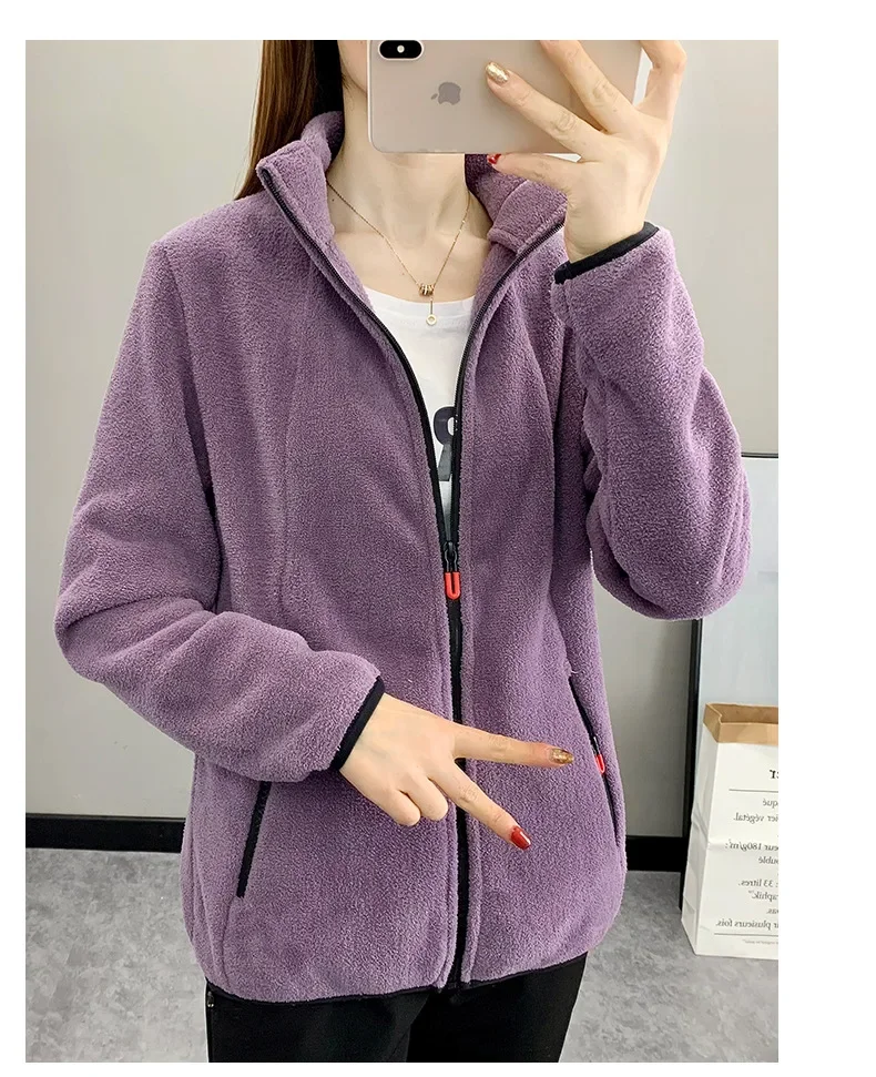 New Autumn Winter Women's Fleece Hiking Thermal Jackets Outdoor Sports Climbing Trekking Camping Windbreaker Female Warm Coats