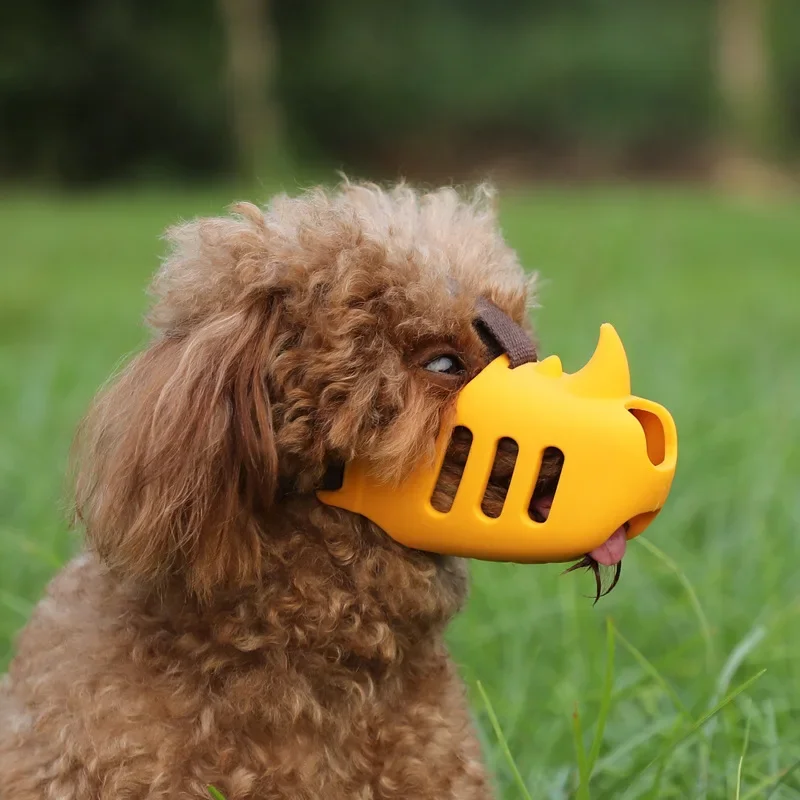 Pet Dog Muzzle Soft Silicone Pet Mouth Mask for Small Medium Dogs Breathable Stop Barking Biting Chewing Muzzles Dog Supplies dog bite muzzle