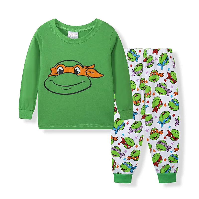 

Teenage Mutant Ninja Turtles Kids Long Sleeve Sleepwear Pajamas Suit Homewear Mask Fighting Anime Shirt Home Clothes Print 3D