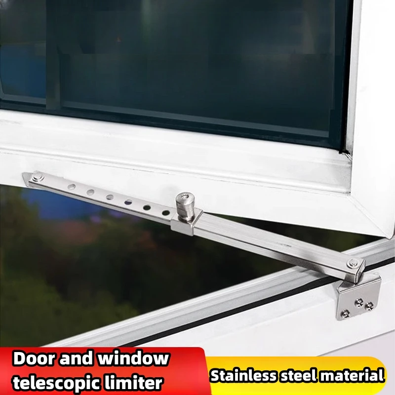 Telescopic Wind Support Limiter Alloy Sliding Window Safety Limiter Sliding Support Fireproof Window Windproof Fixed Rod