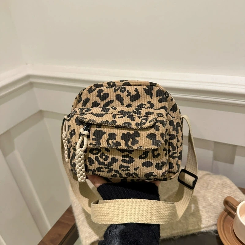 Women's Casual Mini Crossbody Bag, Corduroy Design Phone Bag, Adjustable Strap, Zipper Closure, Single Shoulder Purse