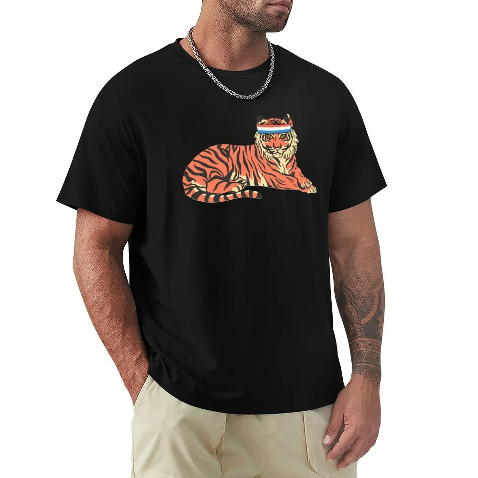 

Tiger Wearing a Sweatband T-Shirt cute tops Short sleeve tee t shirt men