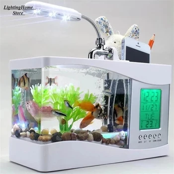 mini fish tank Self circulating fish tank with charging filter desktop  living room household water free ecological aquarium