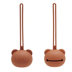 New Arrival: Adorable Panda Bear Baby Pacifier Holder & Silicone Nipple Cover (Rusty red)