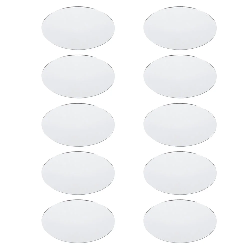 

10pcs Small Mirror Sheets Oval Mirrors Craft Mirrors DIY Makeup Mirror Projects Supplies