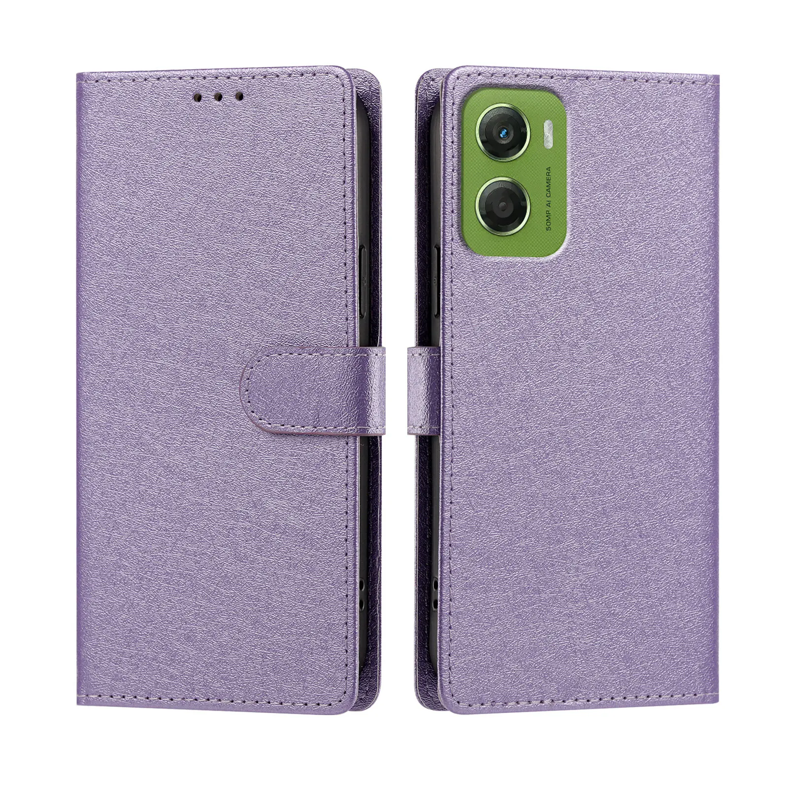 Elegant Silk Texture PU Leather Flip Case Cover