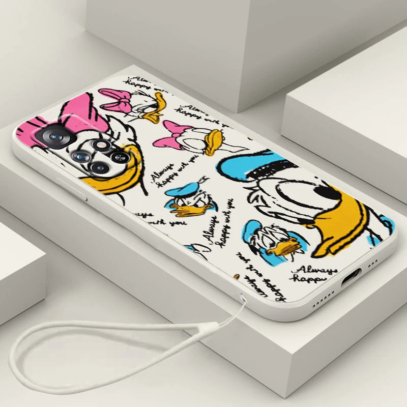 

Disney Donald Duck For Redmi K60 K50 K40 K30 K20 10C X 9C T AT A 8A 7A Gaming Pro Plus Liquid Rope Silicone Phone Case