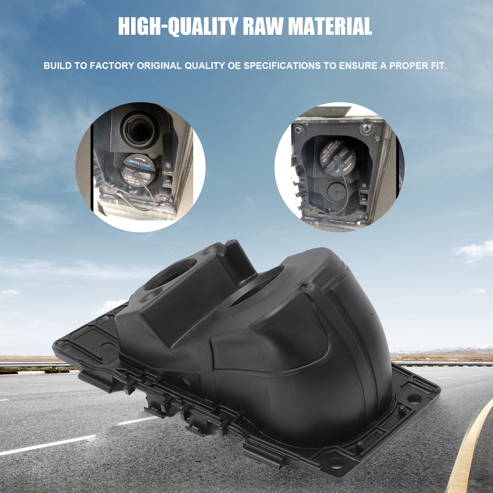 

68169762AC Car Fuel Filler Door Housing fit for Ram ProMaster 1500 2500 3500 2014-2019, Plastic, Black