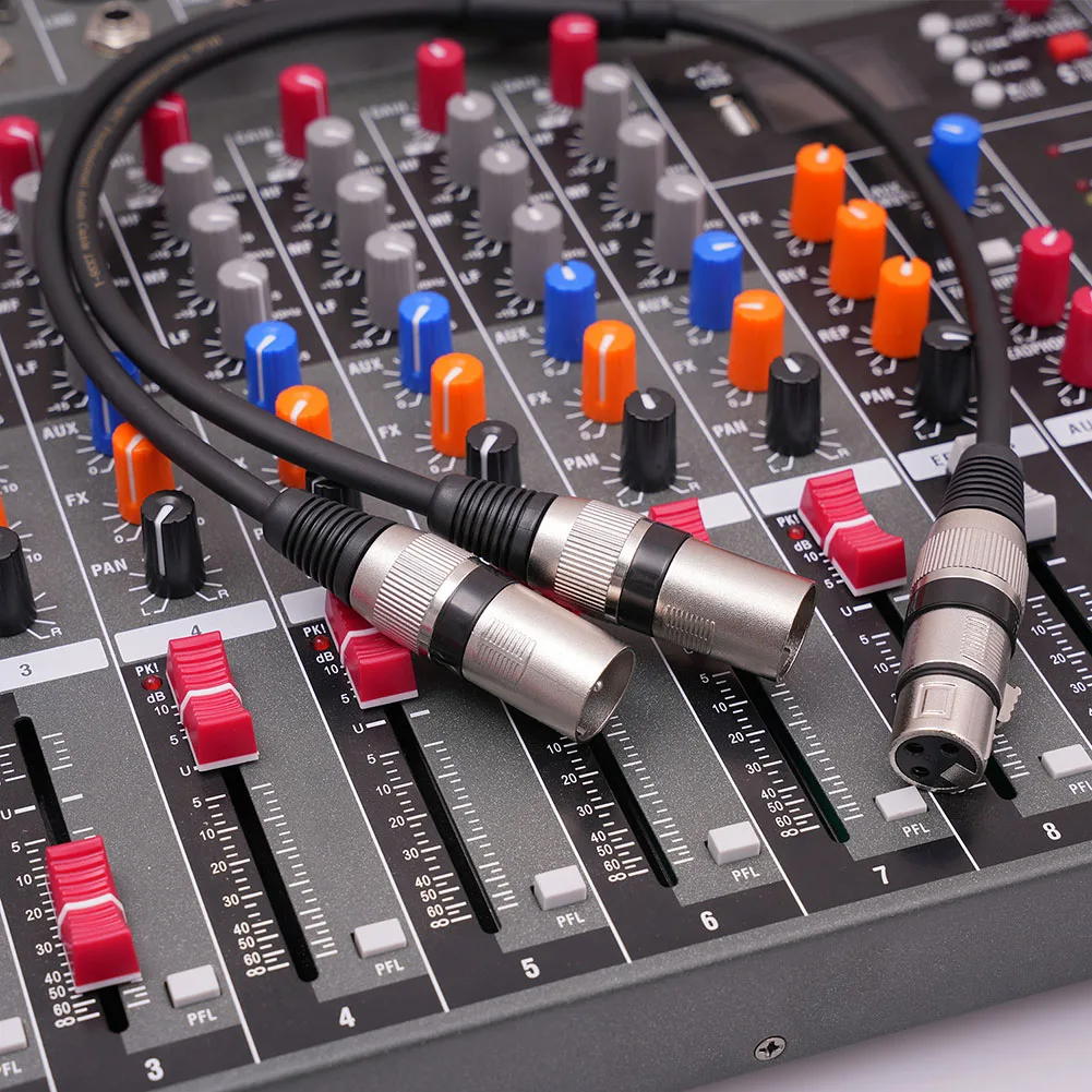 

3Pin XLR мама к двойному XLR Мужской Соединительный Y-образный кабель сбалансированный микрофон сбалансированное соединение оболочка из цинкового сплава
