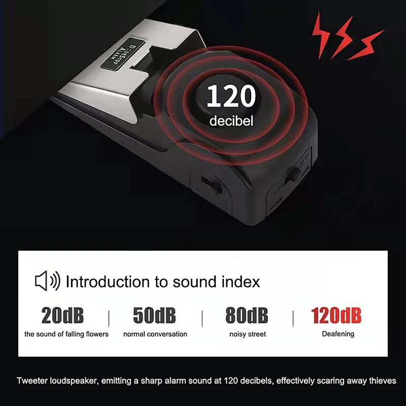 120 db Wireless Door Stop Stopper Alarm Block Blocking System Anti-theft Burglar Stop System Security Home Wedge Shaped door stopper