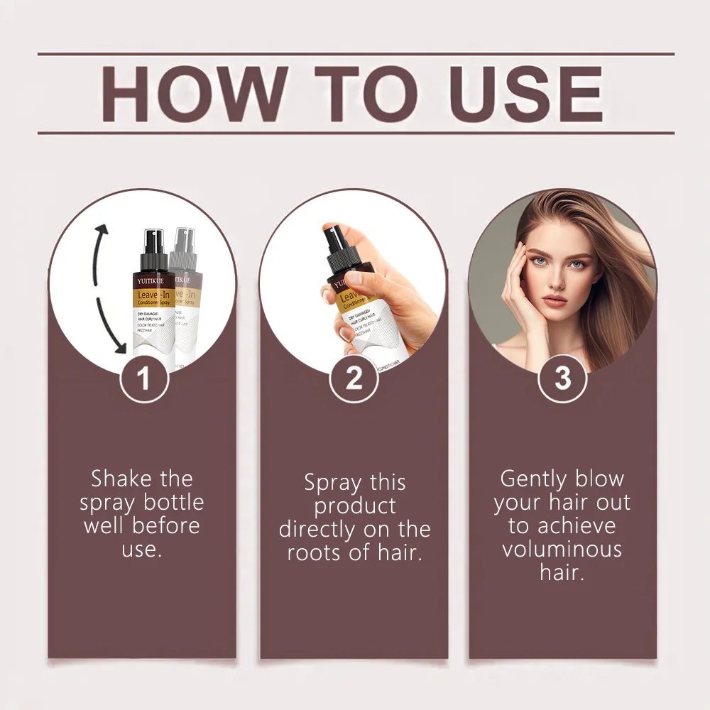 YUITIKUE leave-in conditioner spray, moisturizing and glossy formula, suitable for adult men and women.