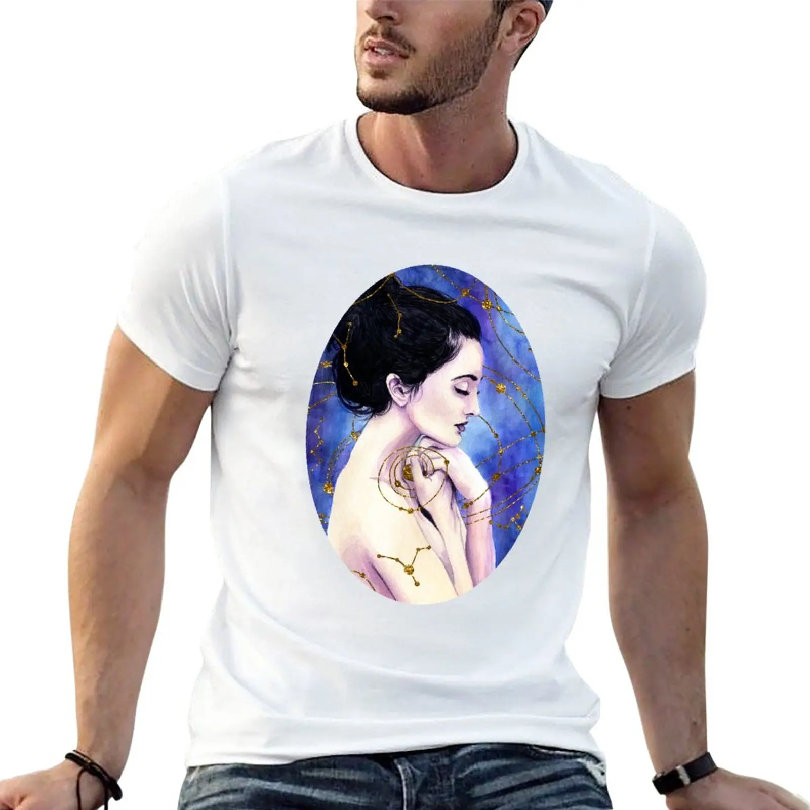 Celestial Mother Pittura Ad Acquerello (2016) T-Shirt Revamp Blanks Abbigliamento Estetico Ventagli Sportivi Magliette Per Uomo Pack