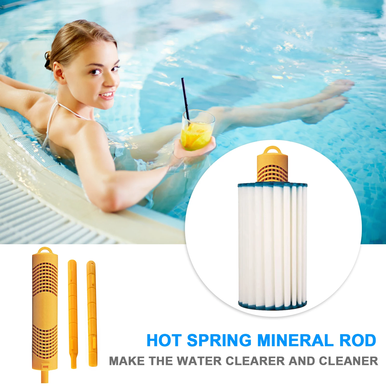 Swimming Pool SPA Mineral Sanitizer Stick Hot Tub Water Cleaning Purifier Kitchen Sink Filter Filter Fountain Spring Accessories