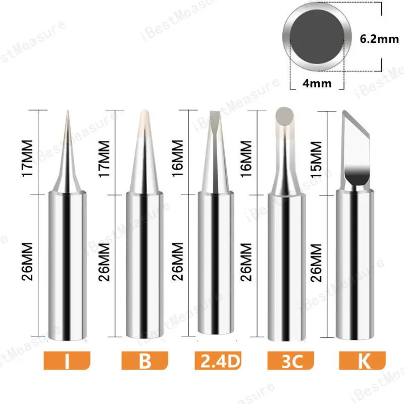 1/5pcs 900M-T Pure Copper Soldering Iron Tip Lead-free Solder Tips Welding Head BGA Soldering Tools Branding Iron best soldering iron Welding Equipment