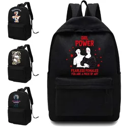 Fashion New Unisex School Bag Canvas Women Backpack Sculpture Pattern Large Capacity Laptop Bag Portable Travel Sports Bag