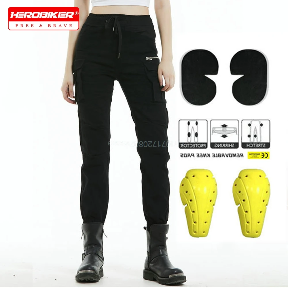 여성용 라이딩 카고 오토바이 커프드 카모 라이더 장비 도구 캐주얼 히든 무릎 ..