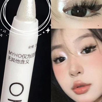마무리 터치 ~ 608 하이라이터, 같은 눈 머리 브라이트닝 슬리퍼 누에 펜 플래시 아이섀도우 펜, 604 매트 화이트 펄