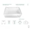 60-Inch Acrylic Alcove Tub with Right Hand Drain,Acrylic construction with fiberglass and resin reinforcement,White 3