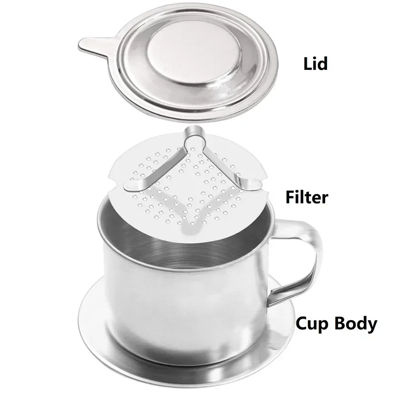 Vietnamese Coffee Filter Stainless Steel Vietnamese Style Coffee Dripper Maker Pot Infuse Cup Portable Drip Filter coffee pot espresso coffee maker pour over coffee maker french press coffee press coffee press espresso maker iced coffee maker coffee maker coffee server