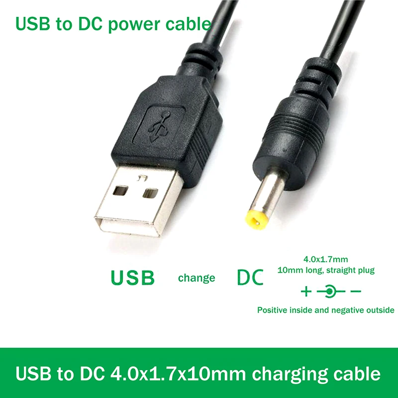 1Pcs 100CM 전원 USB 충전기 케이블 DC 4.0mm 플러그 DC4017 100 110 게임 플레이어 5V2A 충전