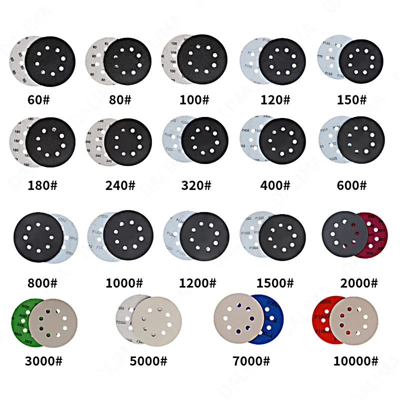 Wet Dry Sanding Disc 125mm 8 Hole Universal SandPaper Car Metal Woodworking Polished Tools Accessories Polishing Abrasive Discs