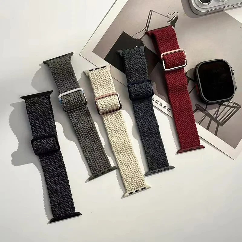 Braided Solo Loop Elastic Nylon Bracelet for Apple Watch - Stylish and Comfortable Strap