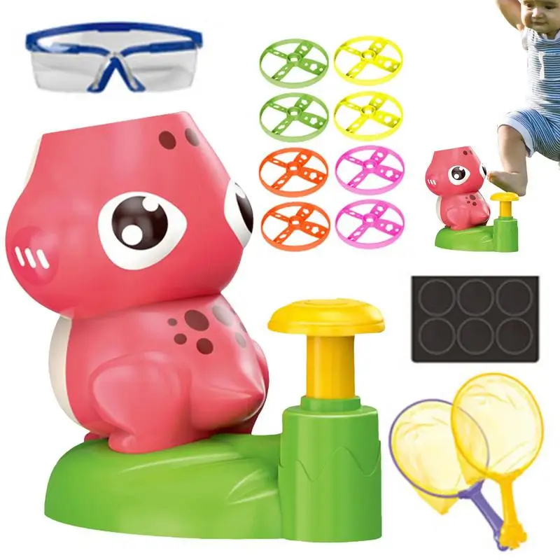 

Disc Launcher Toy Dinosaur Shape Flying Toys Disc Shooters For Kids Cat Toys Flying Propellers Flying Disc Toy With 1 Launcher &