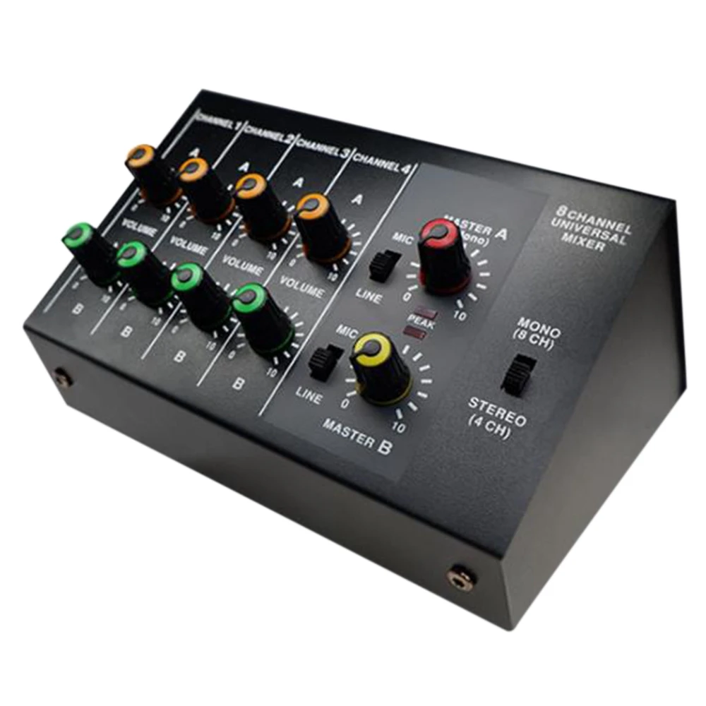

Sound Card Audio Mixer Sound Board Console Desk System Interface Dual Mode 8 Channels Mono + 4 Channels Stereo (US Plug)