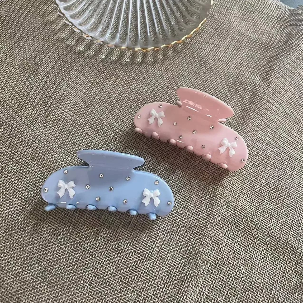 Cute Bow Flower Hair Claw for Women & Girls - Y2K Bowknot Ribbon Crab Clip, Fashion Shark Hair Clips Accessories Tocado  핀