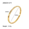 CARLIDANA Delicate Wholesale Custom Non Tarnish 18K Gold Plated Stainless Steel Bracelet Chunky Geometric Inlaid Crystal Bangle 6