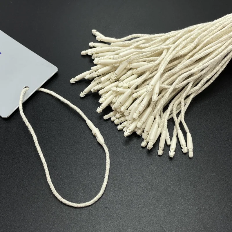 1000pcs of medium elastic jacket beige cotton brand rope pendant, suitable for garment bag label card, hang tag rope