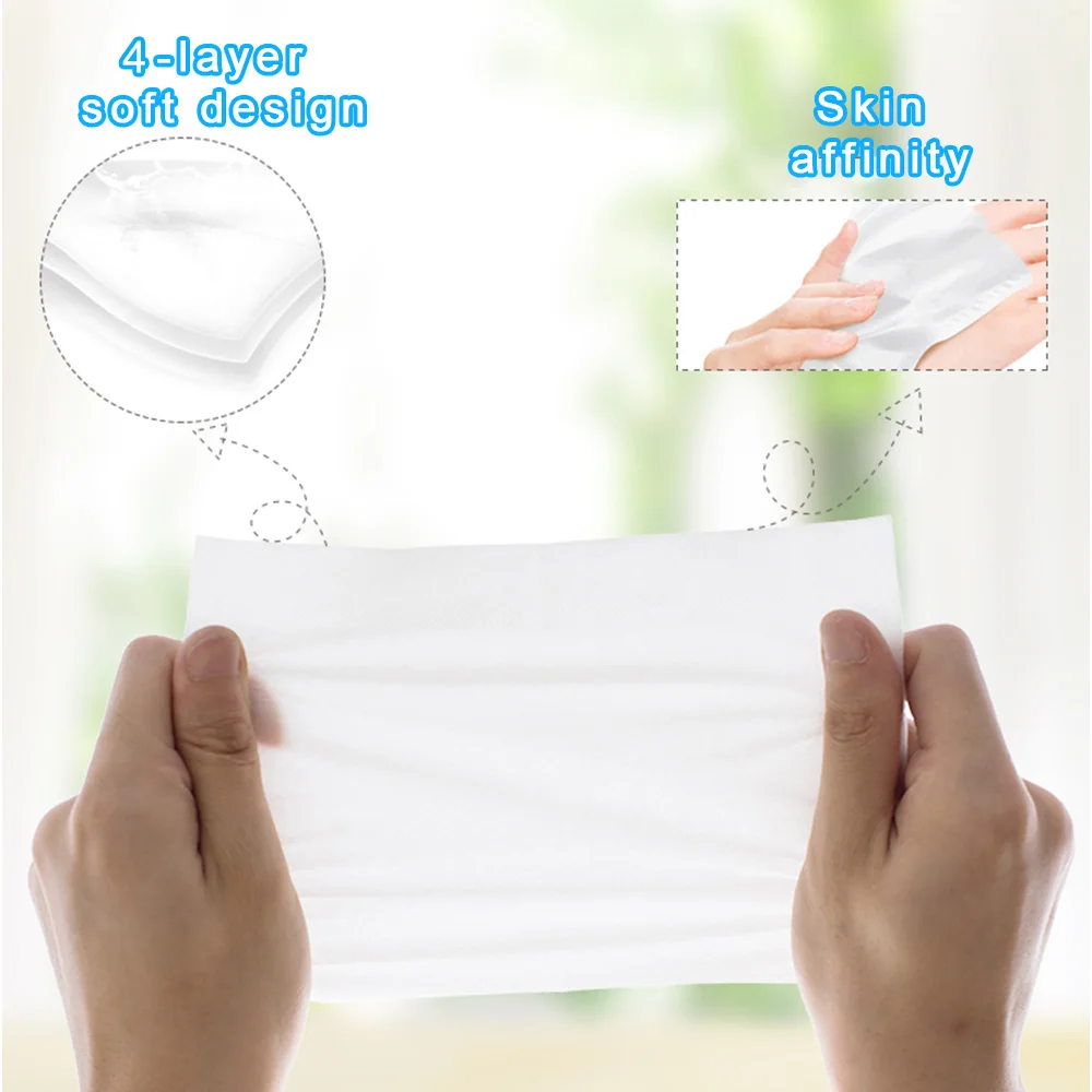 Household Pure Wood Pulp Paper Towel Dinner Table Napkins Disposable 4 Layers 300 Sheets Toilet Paper Tissue