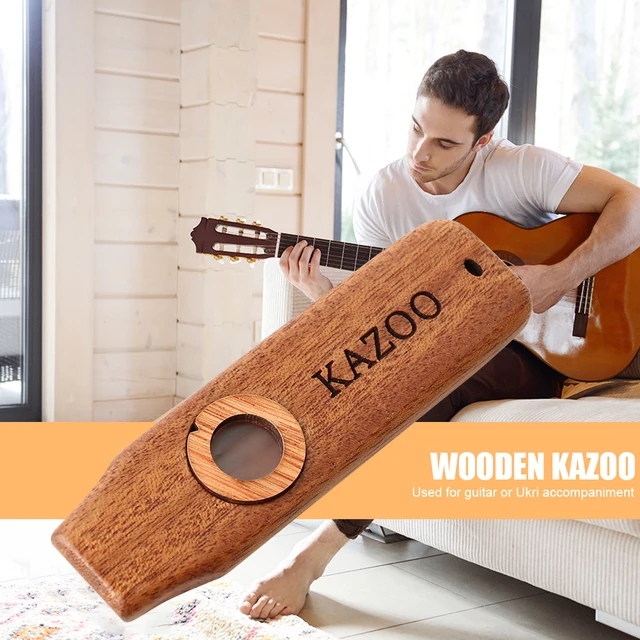 Kazoo de madera personalizado grabado láser instrumento musical con textura  de madera única músico regalo ukelele cajón guitarrista fácil de tocar -   España