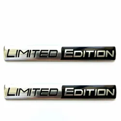 Limited Edition Metal Car Logo Decorative Accessories - Set of 2 (Silver black 2pc)