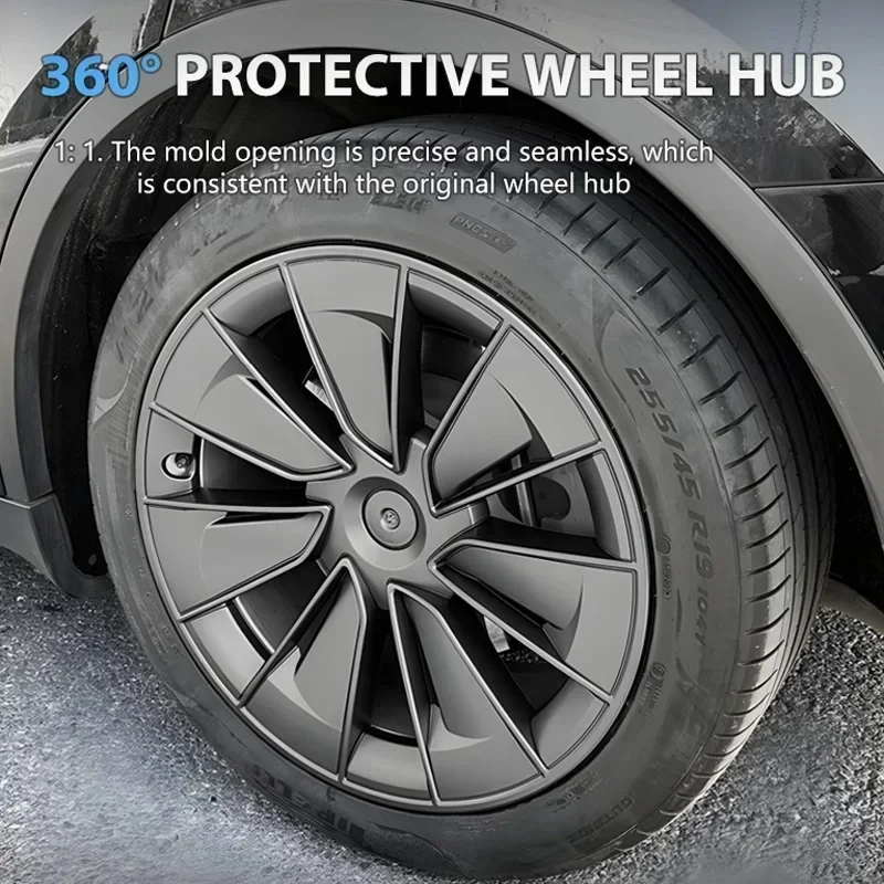 4PCS 19 Inch Hub Cap For Tesla Model Y Automobile Hubcap Full Cover Performance Replacement Wheel Cap Car accessories