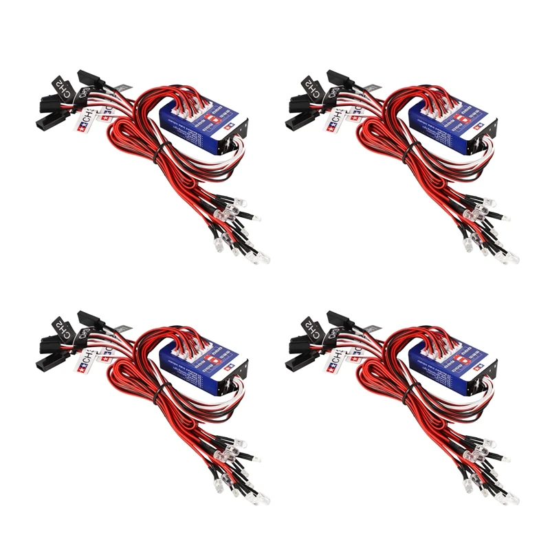

Hot Sale 4X 12 LED Lighting Kit Steering Brake Simulation Flash Light For 1/10 Scale Models RC Car HSP HPI AXIAL RC4WD