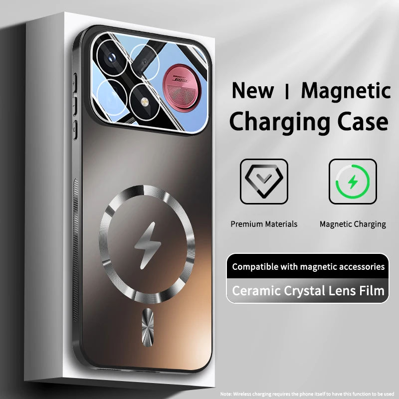 Magnetic Matte Frosted Shockproof Case with Camera Protection