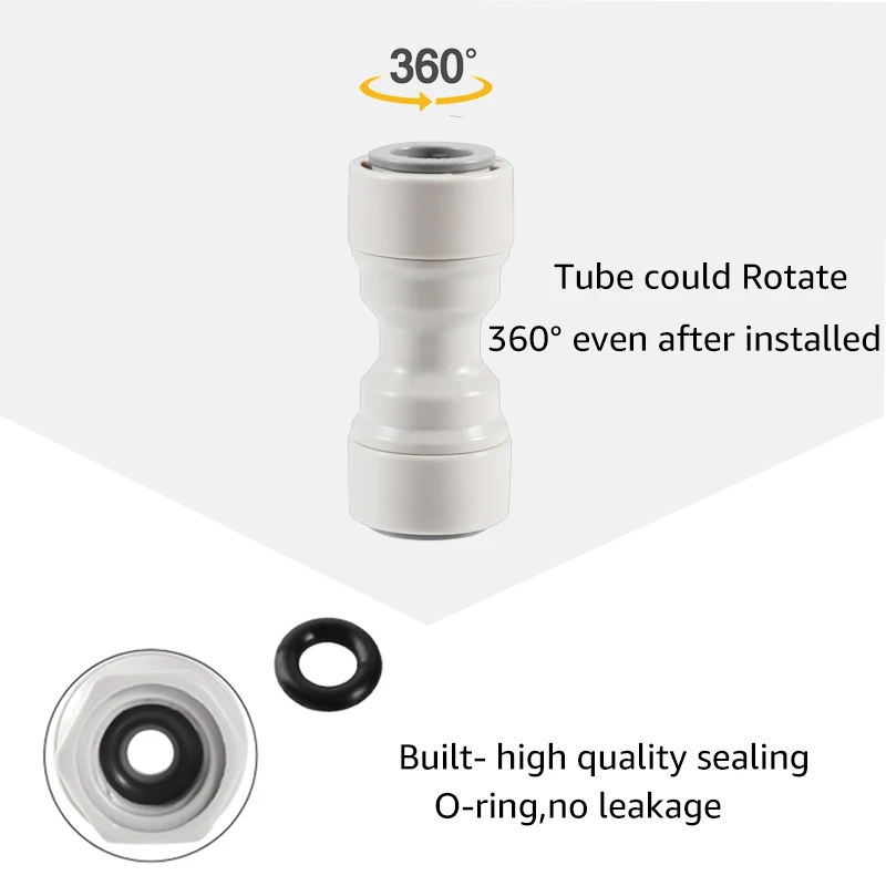 ELECQUEEN Push In Fitting 9.5mm(3/8') to 9.5mm(3/8') Straight Push Fit Connectors Homebrew Beer Hose Quick Joint Tube Adapter homebrew push fit connectors