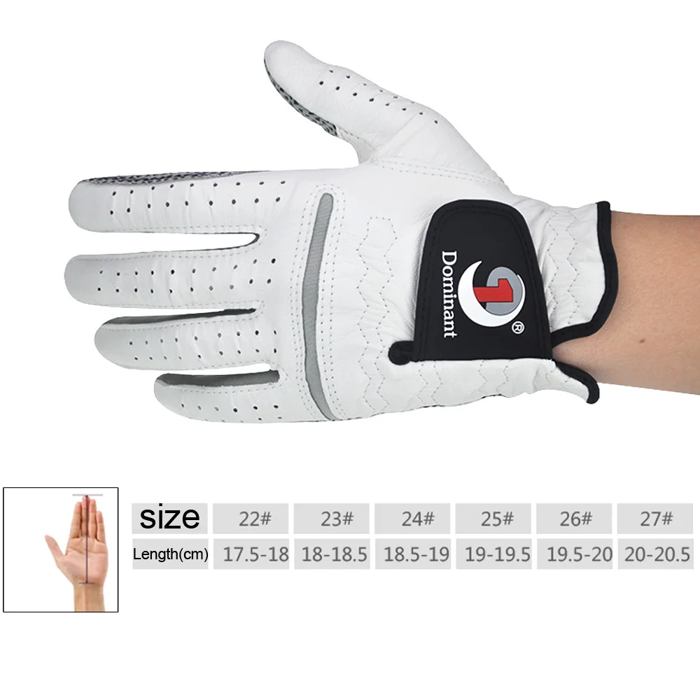 1 Pcs Golf Gloves Men Left Right Hand Soft Breathable Pure Sheepskin Genuine Leather With Anti-Slip Granules Men Golf Glove
