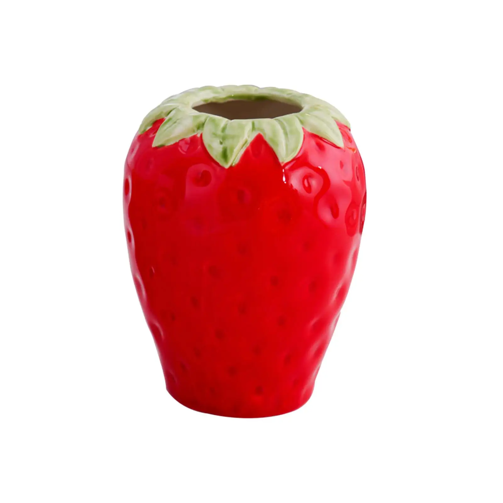 Strawberry Ceramic Flower Vase Flower Pot Cute Tabletop Ornament Flower