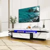 70in TV Cabinet for 75/80 Inch, High Gloss Entertainment Center with Storage Drawer,APP RGB Light, TV Stand 6