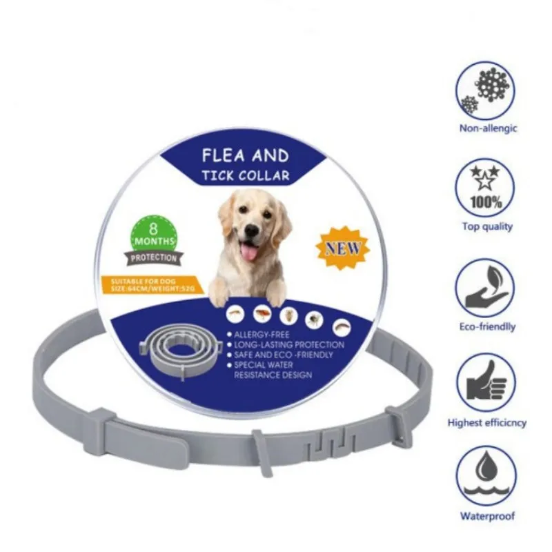 8 Month Flea & Tick Prevention Collar perro Cats dog harness Mosquitoes Repellent Collar Insect Mosquitoes coleira Dog Collar Pet Collar Pet Flea Collar