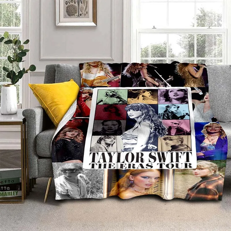 Fashion Singer T-Taylor Swift Pattern Blanket .Suitable For Sofa, Bed, Travel, Livingroom, Office, Couch, Chair, And Bed