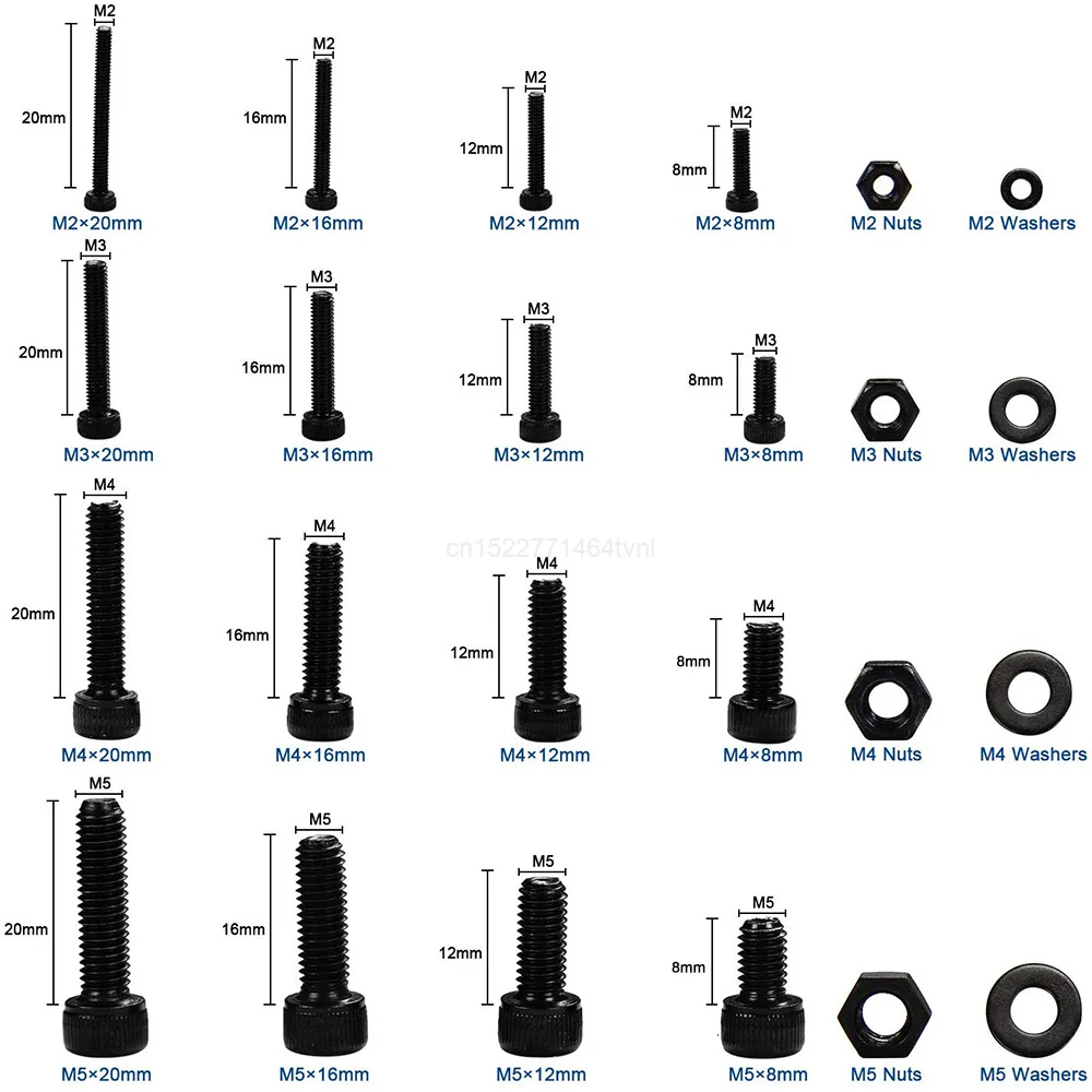 M2 M3 M4 M5 Hex Socket Screw Set 1120pcs Carbon Steel Flat Round Cap Head Screws Bolts and Nuts Assortment Kit With Storage Box hexagon socket head bolt,hex socket screw,hexagon socket screw,hexagon socket head screw,screw and nut kit