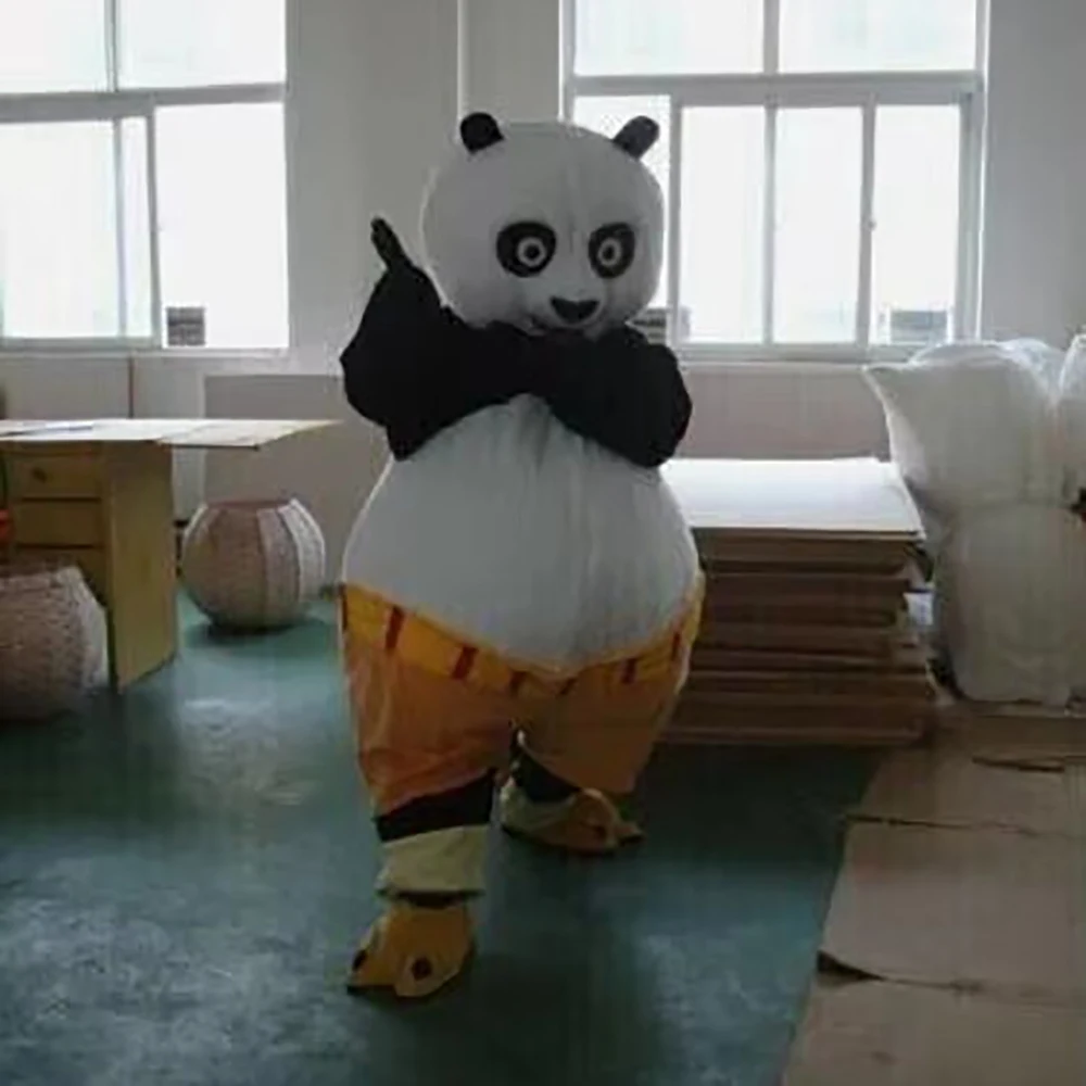 Cosplay Kung Fu Panda and Tiger Mascot Costume Wearable Walking Animal Carnival Party Performance Costume