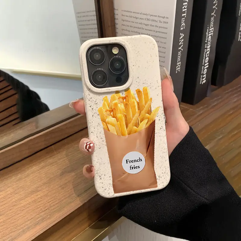Фото Забавный чехол для телефона с изображением гамбургера, IPhone 14, пшеницы, Apple 12, чехол для телефона 13, 11, promax, гамбургера 14pro, картофель фри, Xsxr, ретро чехол для телефона №3