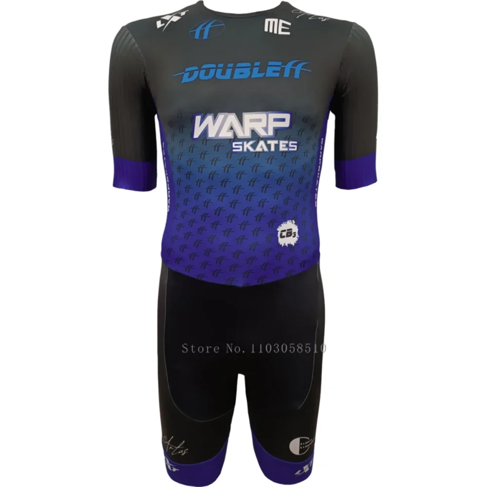 DoubleFF Triathlon Racing Suit Speed Inline Roller Skate Skinsuit Fast Skats Mtb Roller Skating Sport Jumpsuit major Set