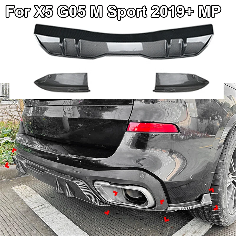 

Gloss Rear Bumper Lip Diffuser Spoiler Splitter Protector Car Auto Accessories Decoration Under For BMW X5 G05 M Sport 2019+ MP